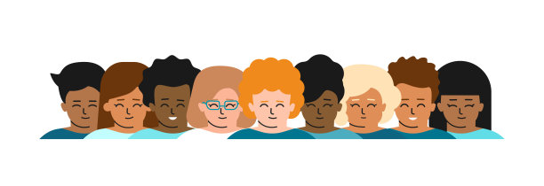 矢量平面孤立插图与卡通儿童的集体肖像。种族和民族多样性。容忍和停止校园欺凌的问题。所有孩子的教育图片下载