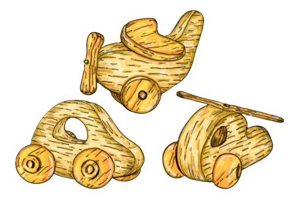 手绘木制生态玩具图片下载