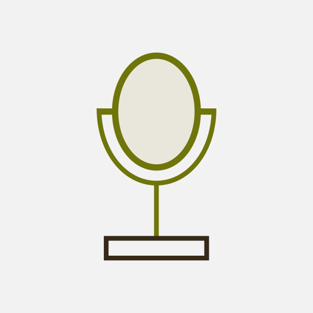 镜面与平面图标说明。矢量图图片下载