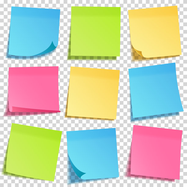 带有阴影的写实便签。黄色的纸套。消息在信纸上。提醒。矢量图图片下载