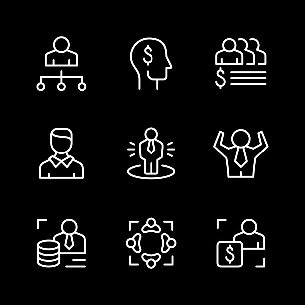 设置商业人士的线条图标图片下载