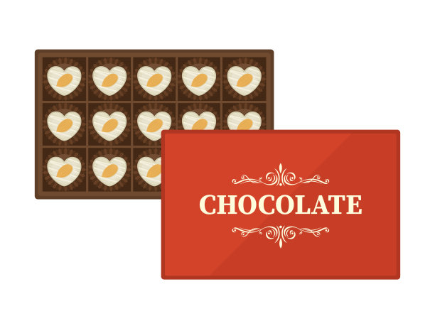 盒子里的白巧克力。图片下载