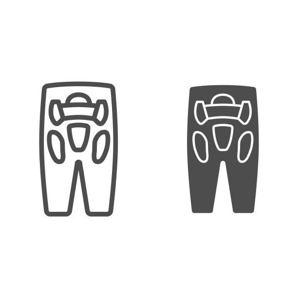 保护裤子线和固体图标，世界滑雪板日概念，运动裤标志在白色背景，滑雪板裤图标轮廓风格的移动概念和网页设计。矢量图形。图片下载