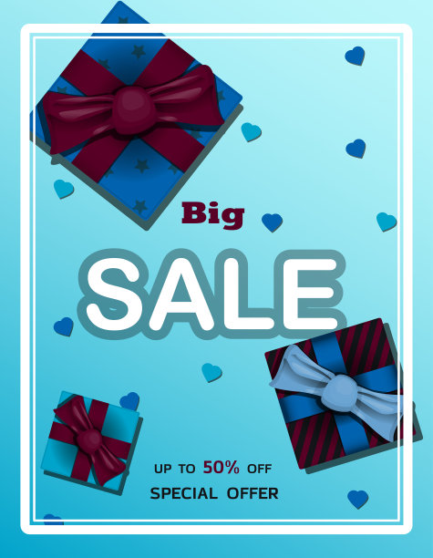 大减价的广告海报。折扣和礼物的横幅。假日、新年或销售季节的蓝色广告。网上商店与送货上门。矢量插图。图片下载