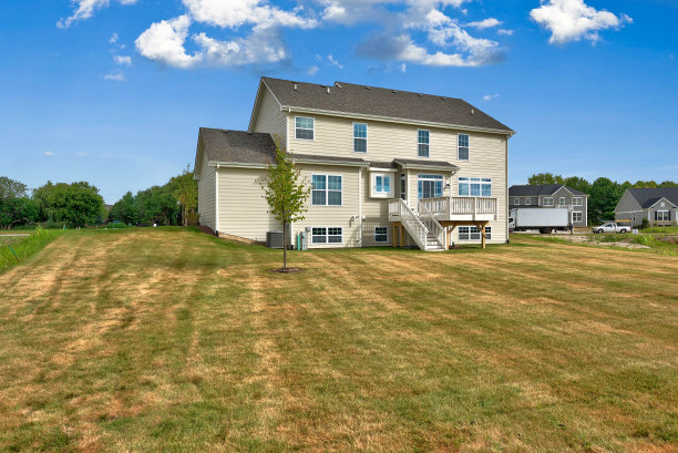 带露台和大院子的大型住宅图片下载