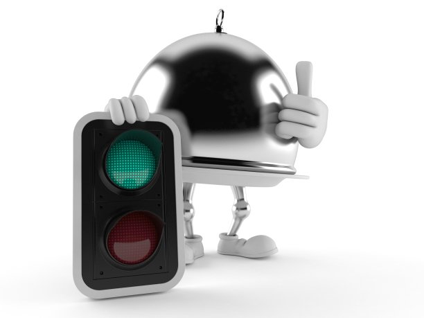 银色餐饮圆顶人物与绿色的光图片下载