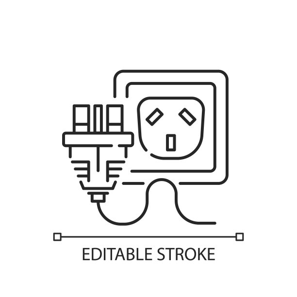 电缆线形图标的插座图片下载