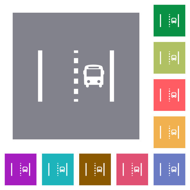 公交车道方形平面图标图片下载