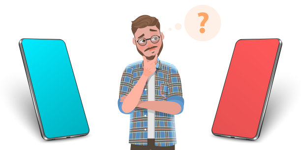 智能手机比较的3D矢量概念插图图片下载