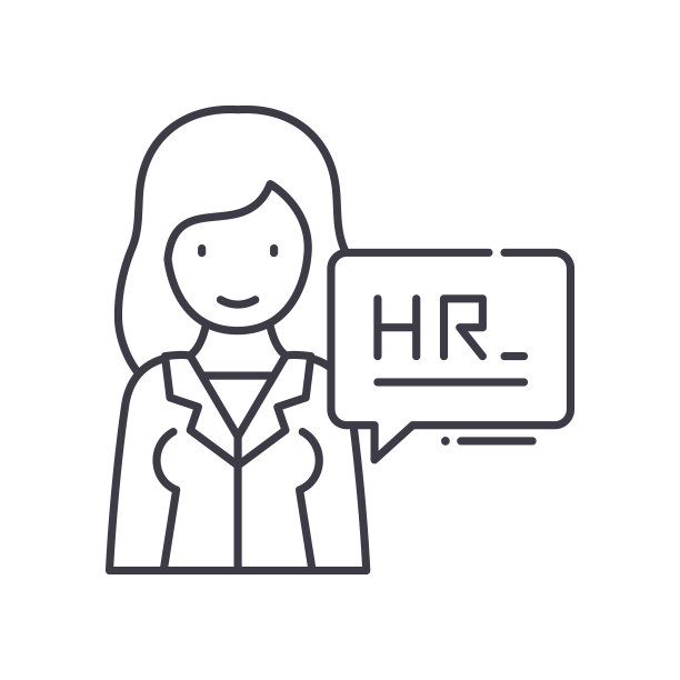 人力资源部门图标，线性孤立的插图，细线矢量，网页设计标志，轮廓概念符号与可编辑的白色背景上的描边。图片下载