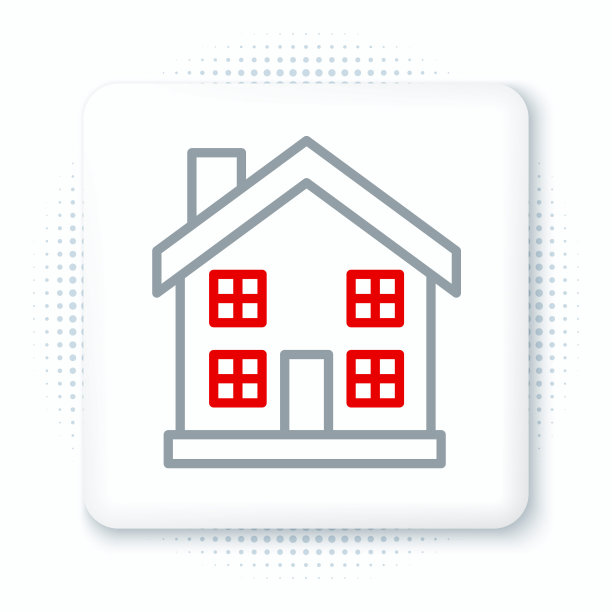 Line House图标孤立在白色背景上。家的象征。色彩斑斓的轮廓的概念。向量图片下载