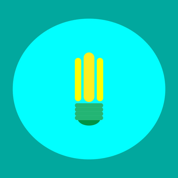 绿色能源灯图标矢量图片下载