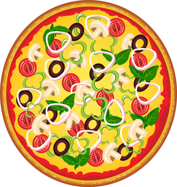 俯视图辣椒洋葱热披萨图片下载