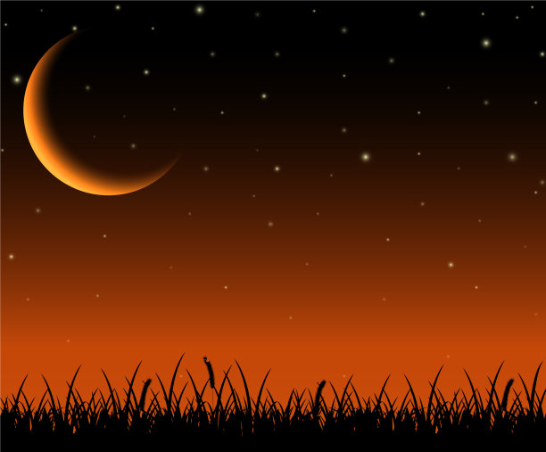 夜空景观与剪影草图片下载