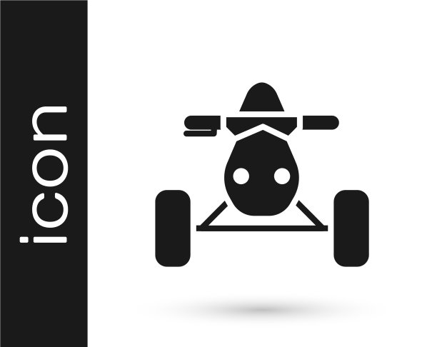 灰色所有地形车辆或atv摩托车图标图片下载