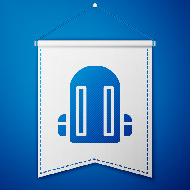 蓝色学校背包图标孤立在蓝色图片下载