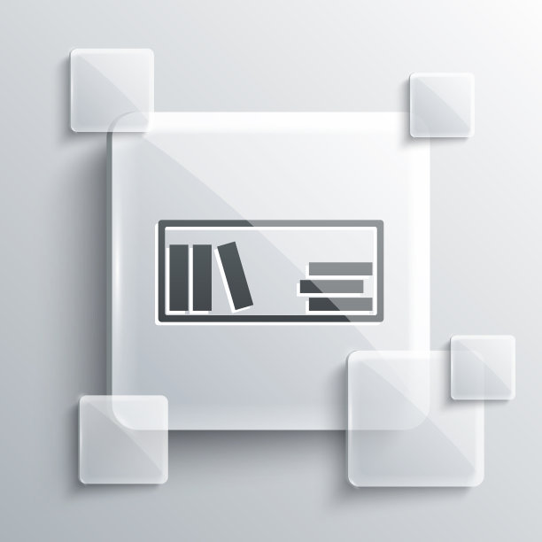 灰色书架与书籍图标孤立在灰色图片下载