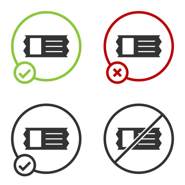 黑色电影票图标孤立在白色上图片下载