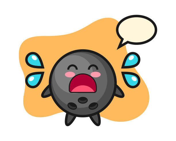 带有哭泣手势的保龄球卡通图片下载