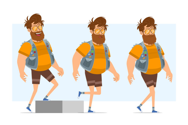 卡通扁胖潮男角色集图片下载