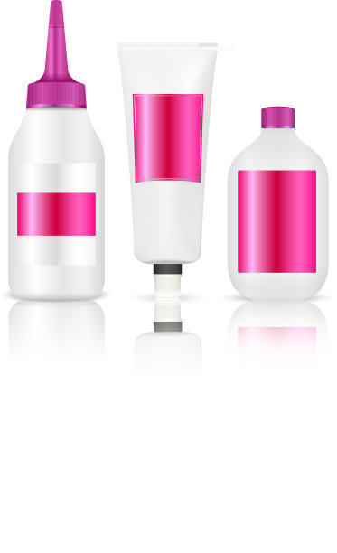 头发化妆瓶设置霜光泽漆空白图片下载