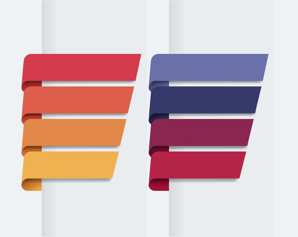 彩色的信息图形丝带白色背景图片下载