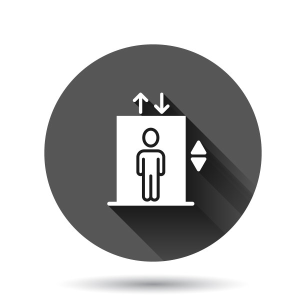 电梯图标在扁圆式电梯上图片下载