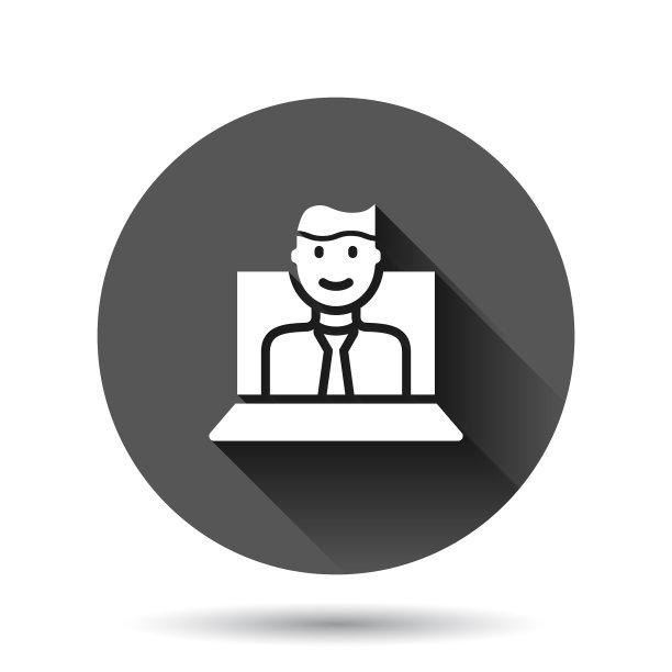 人与笔记本电脑图标在平板风格的个人电脑图片下载