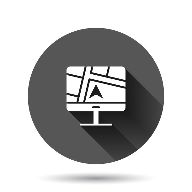 计算机导航图标在平面风格的显示器图片下载