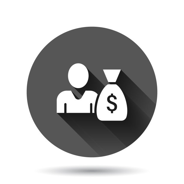 人们与钱袋图标在平的风格图片下载