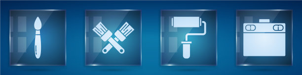 设置漆刷交叉刷漆辊图片下载