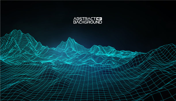 抽象线框景观背景图片下载