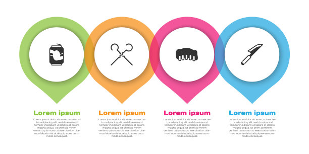 集汽水罐，烧烤串，烤猪肉，烧烤排骨和刀。业务信息模板。向量图片下载