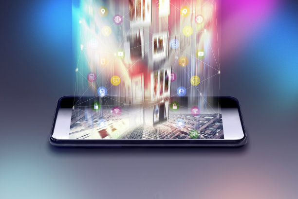 创意抽象移动互联网网络通信安全与安全商业商业理念:黑亮触屏智能手机、app、网上购物图片下载