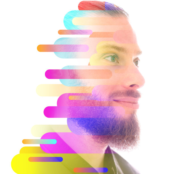 一幅结合了数字插图的肖像图片下载