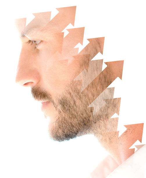 肖像结合数字插图图片下载