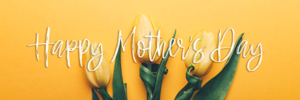 印有郁金香的母亲节快乐明信片图片下载