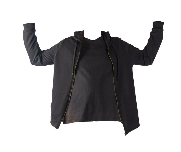 运动衫与铁拉链与帽衫和t恤孤立的白色背景。运动风格图片下载