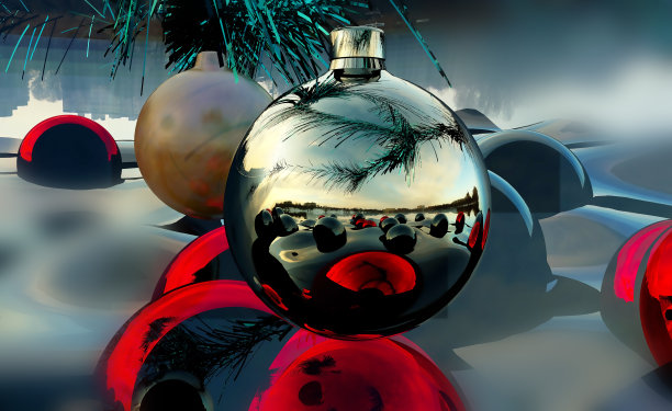 3D渲染圣诞贺卡节日背景图片下载