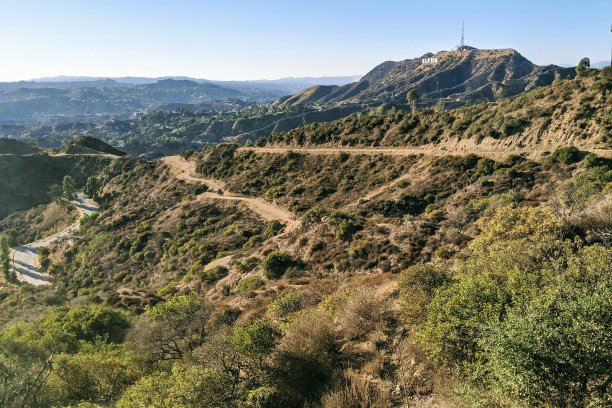 洛杉矶格里菲斯公园的好莱坞山小径图片下载