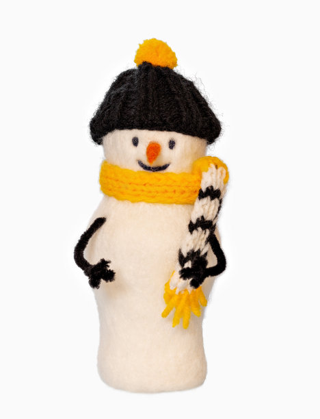 玩具雪人孤立在白色背景上图片下载