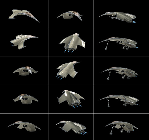 从不同角度拼贴的未来飞机图片下载