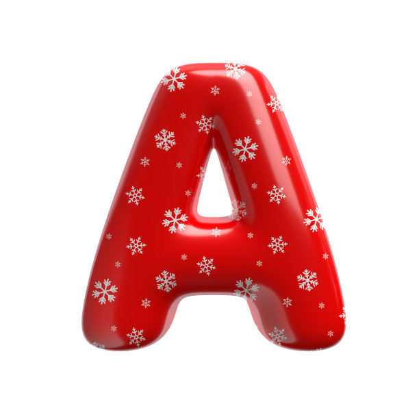 雪花字母A -大写3d圣诞字体-适合圣诞、圣诞老人或冬季相关题材图片下载