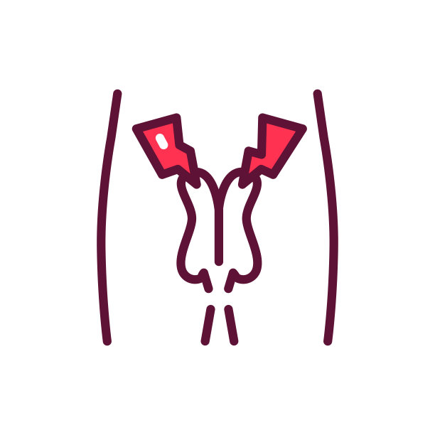 生殖系统疾病男性线图标。孤立的向量元素。图片下载