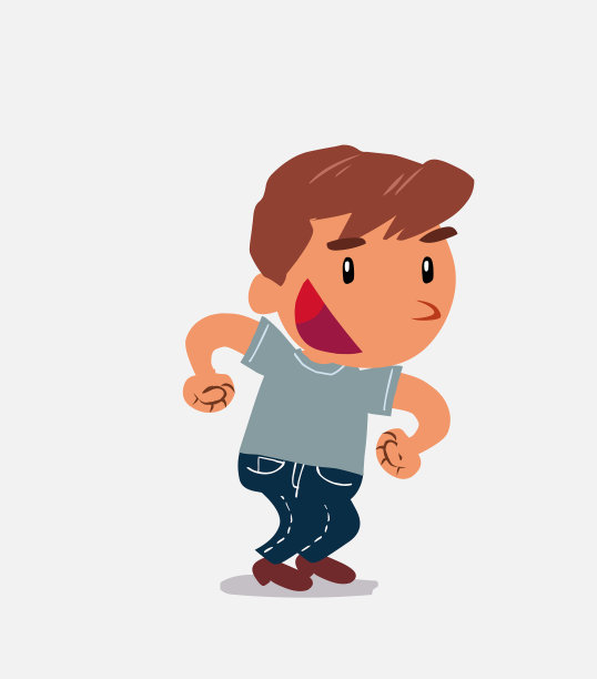 牛仔裤上小男孩欢快的卡通人物制定计划图片下载