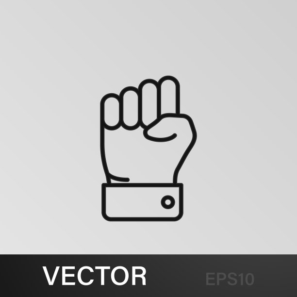 手，拳头，指关节，手指轮廓图标。可以用于网页，logo，手机应用，UI, UX图片下载