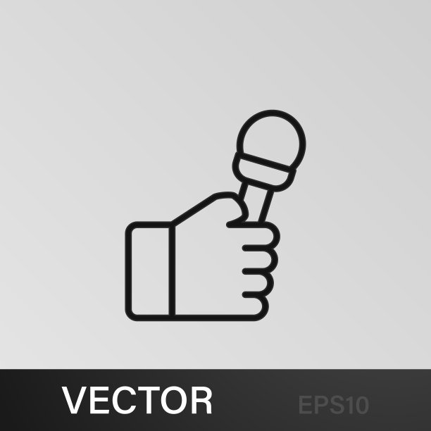 手持麦克风轮廓图标。可以用于网页，标志，移动应用程序，UI, UX图片下载