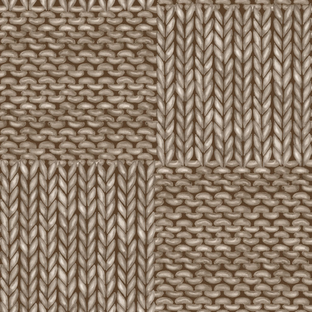 自然棕色拼接方格逼真针织无缝图案图片下载