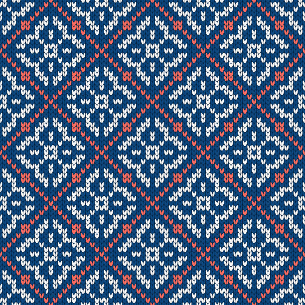 用雪花装饰寒假。圣诞和新年针织毛衣。图片下载