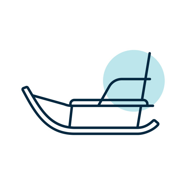 冬季雪橇矢量图标。冬天的标志图片下载